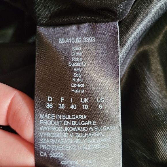 Comma 3/4 sleeve mix media fit and flare dress size 6 - Picture 13 of 16